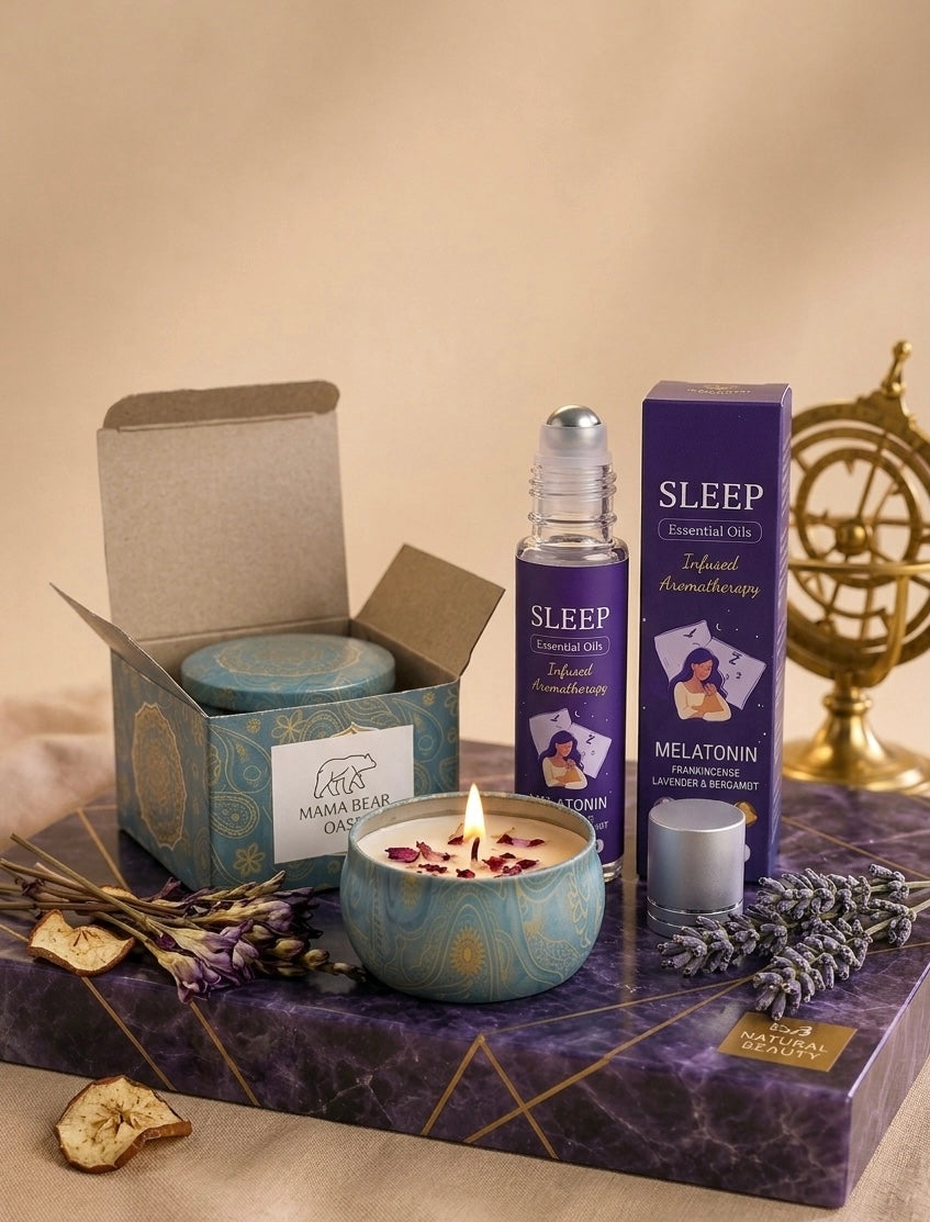 The Bedtime Ritual Bundle – Sleep Roll-On + Lavender Candle