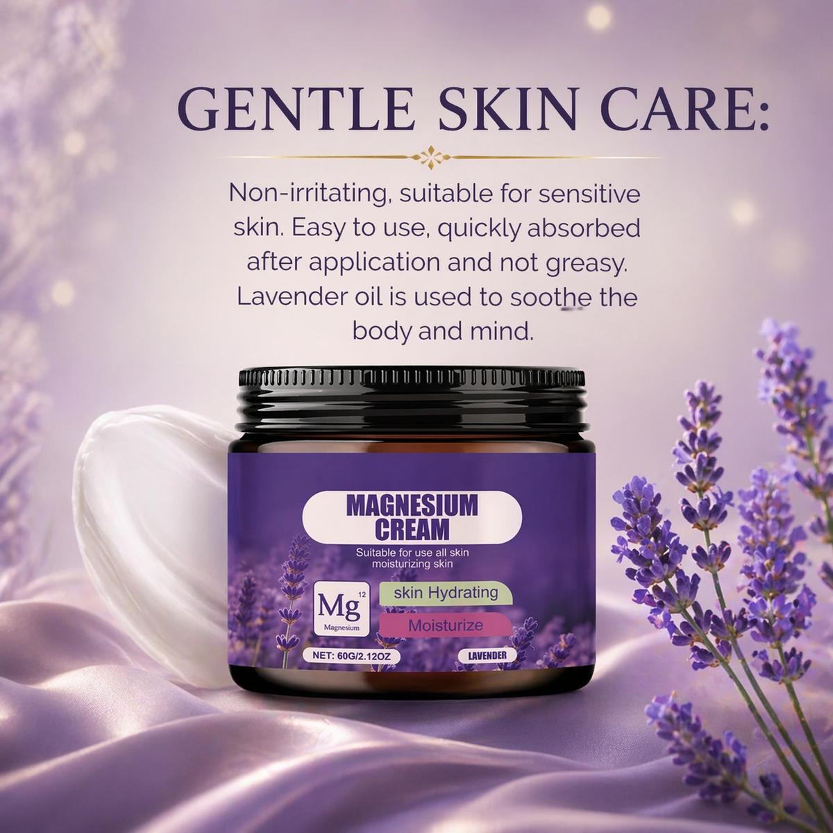 Magnesium Lavender Cream by Mama Bear Oasis – texture close-up