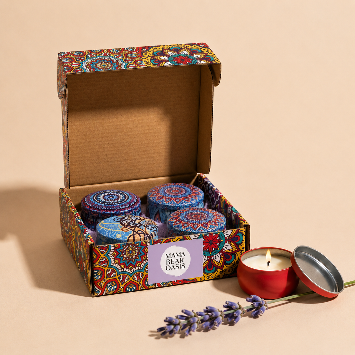 Lavender Soy Candle Gift Set by Mama Bear Oasis